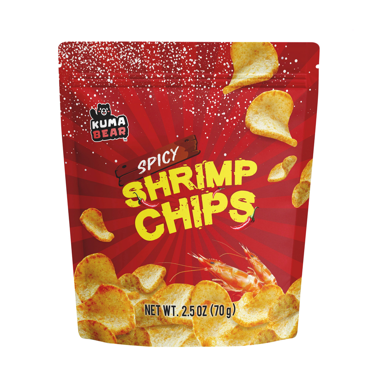 Kuma Bear Spicy Salted Egg Shrimp Chips 2.5oz (70g)