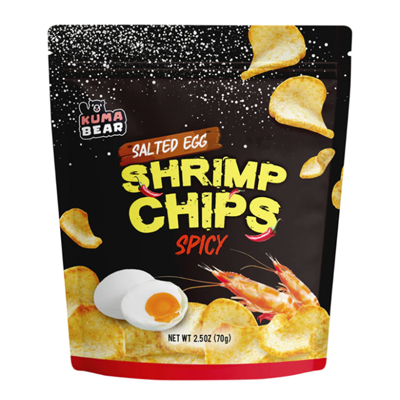 Kuma Bear Spicy Salted Egg Shrimp Chips 2.5oz (70g)