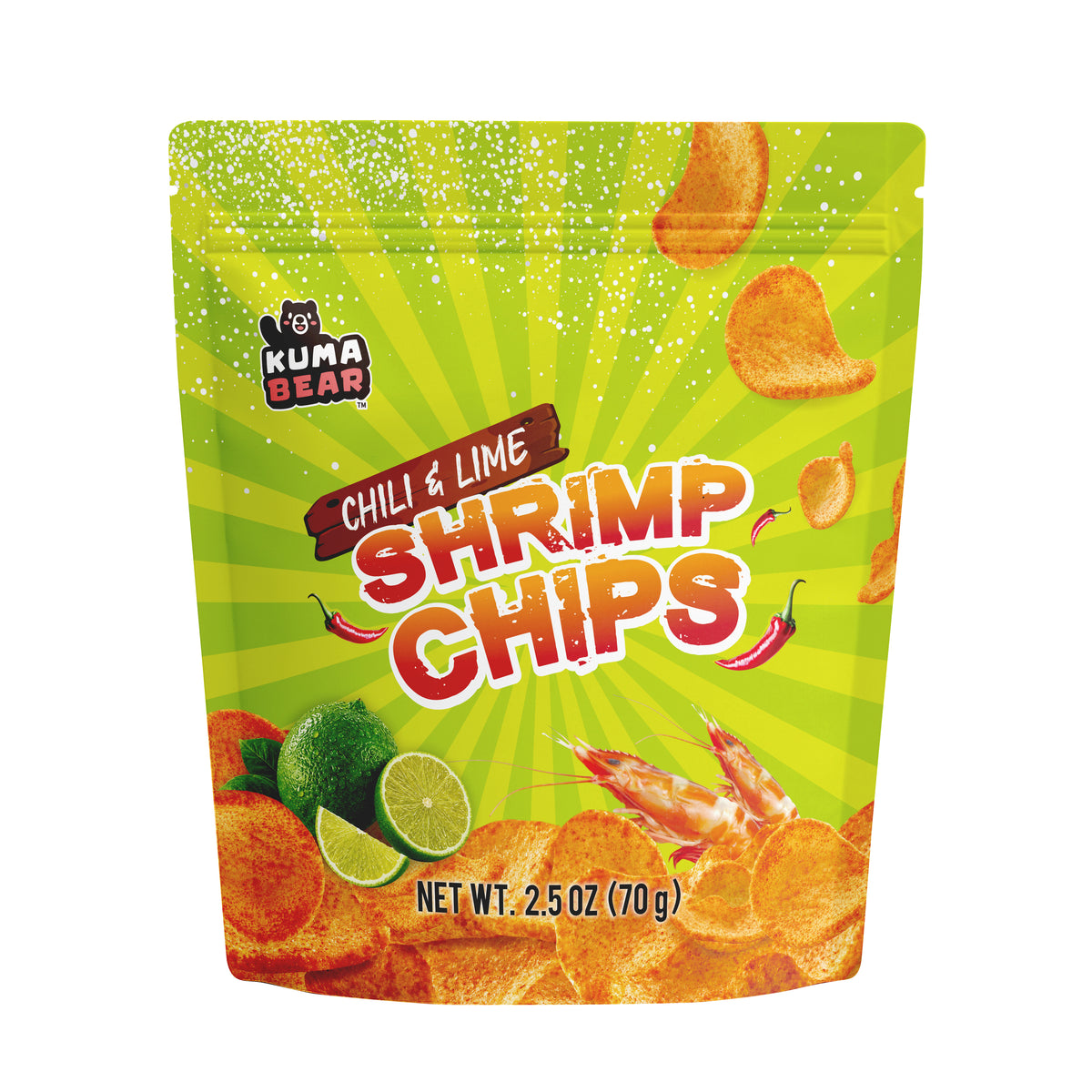 Kuma Bear Chili & Lime Shrimp Chips 2.5oz (70g)
